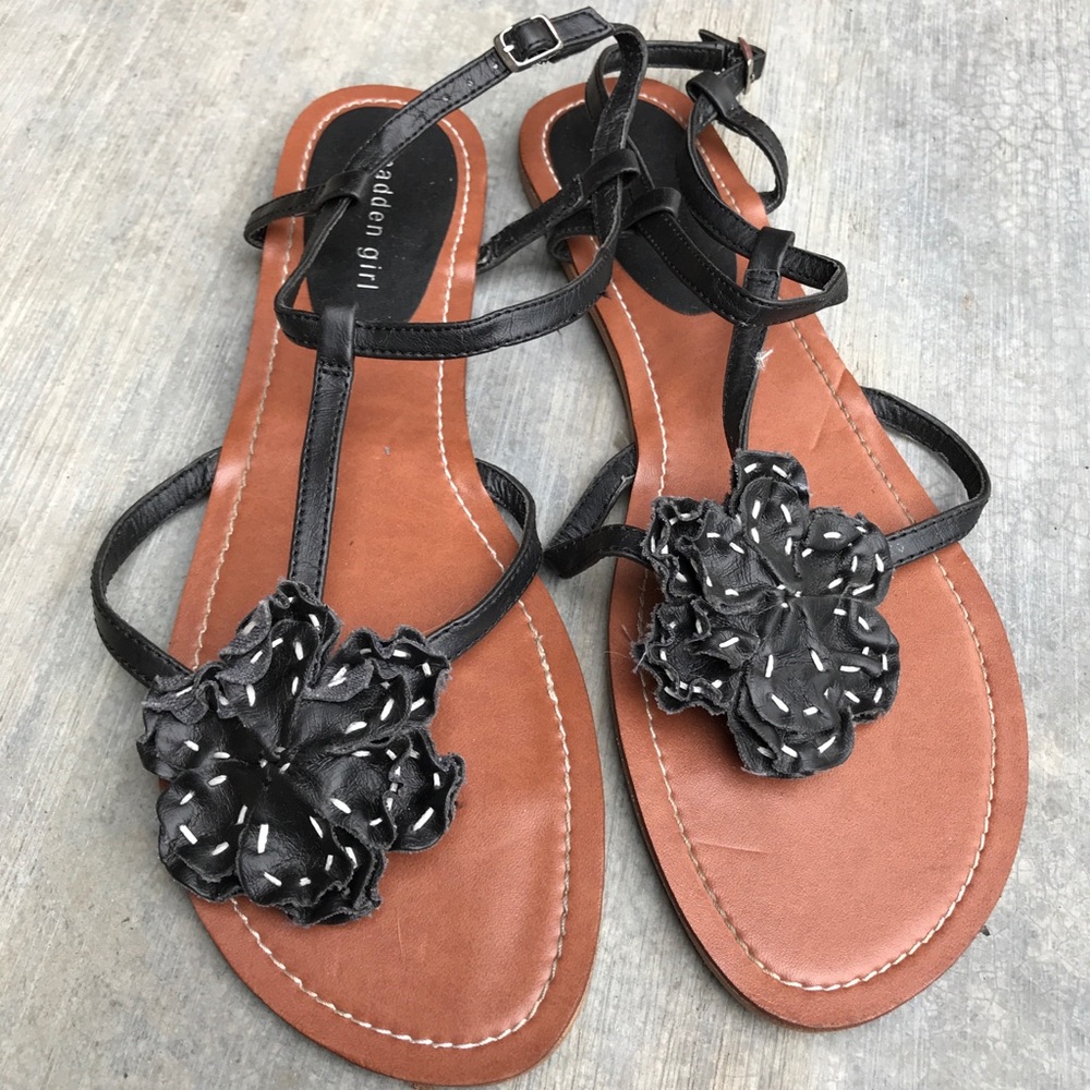 Madden Girl Sandals with Black Flower